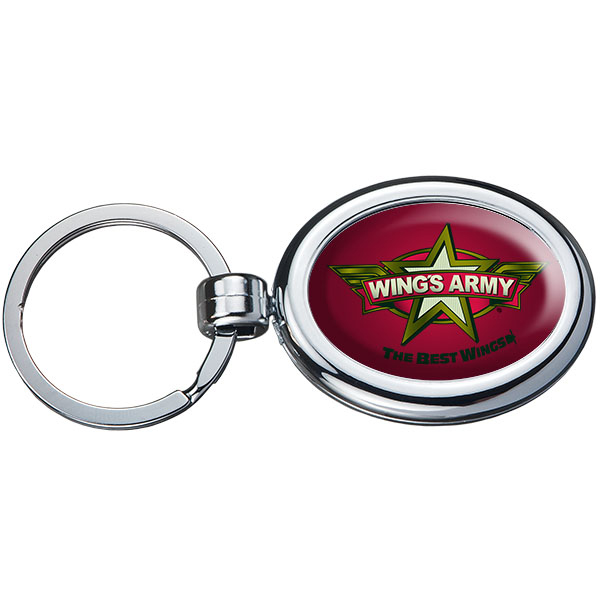 Oval Two Sided Budget Chrome Plated Domed Keytag