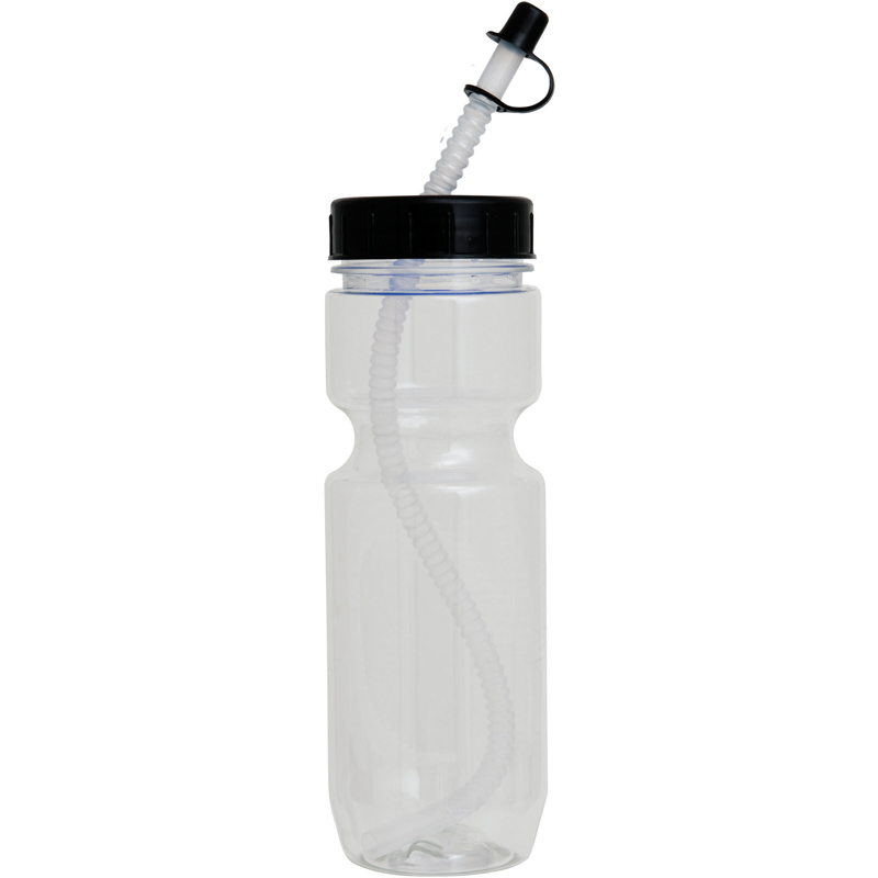 22Oz Translucent Bike Bottle With Straw Tip Lid