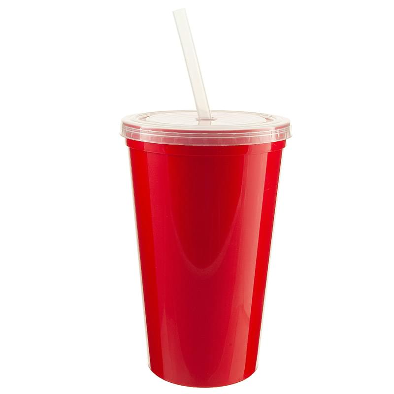 22oz Stadium Cup with Lid and Straw