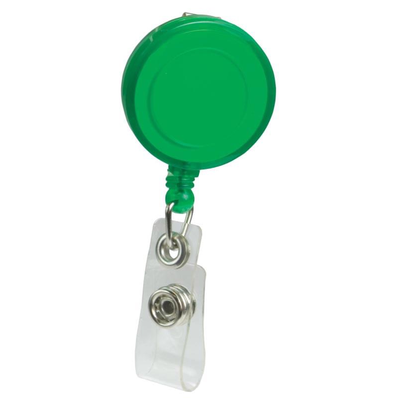 Round Pad Print Badge Holder with Slide on Clip