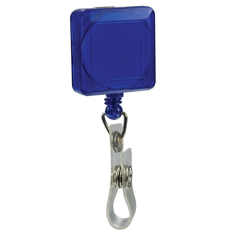 Square Pad Print Badge Holder with Slide on Clip