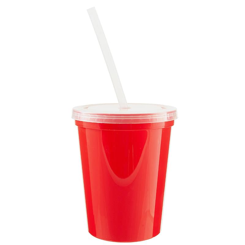 16oz Stadium Cup with Lid and Straw