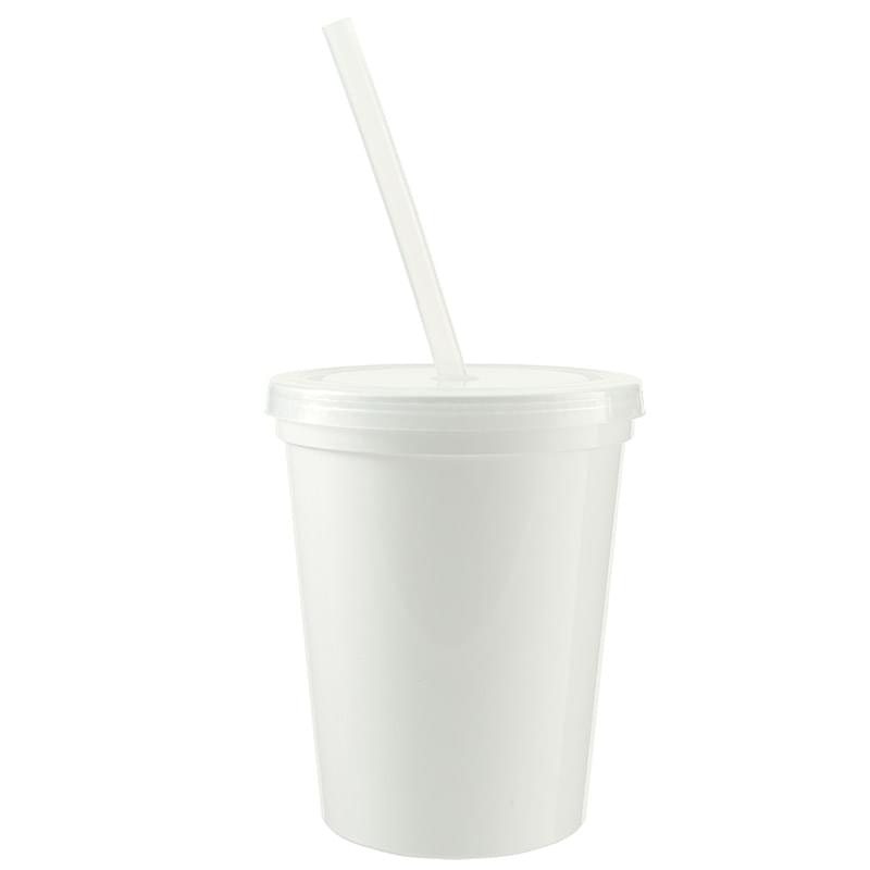 16oz Stadium Cup with Lid and Straw