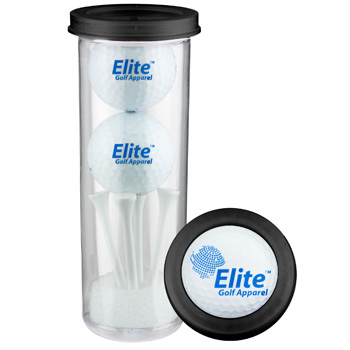 Two Ball Value Golf Gift Tube with Domed Imprint