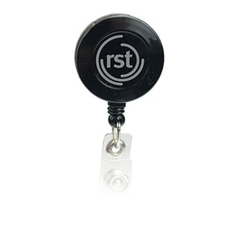 Round Pad Print Badge Holder with Slide on Clip