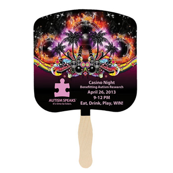 Bread Slice Glued Hand Fan with four color process imprint